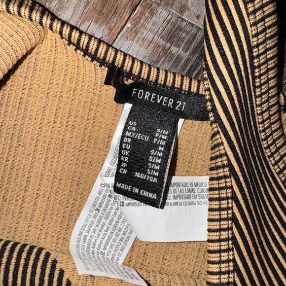 Forever 21 Black Tan Knit Seamless Bodysuit- Women's Small/Medium - Picture 2 of 2